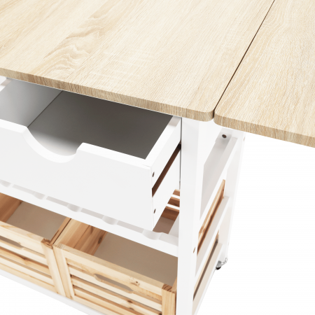 Cărucior de servire, alb / natural, PASSAT [3]