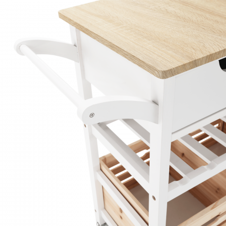 Cărucior de servire, alb / natural, PASSAT [4]