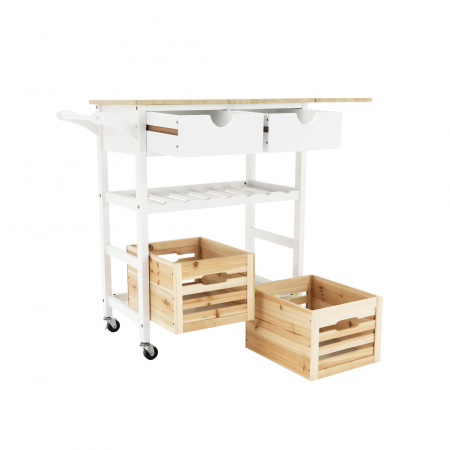 Cărucior de servire, alb / natural, PASSAT [13]