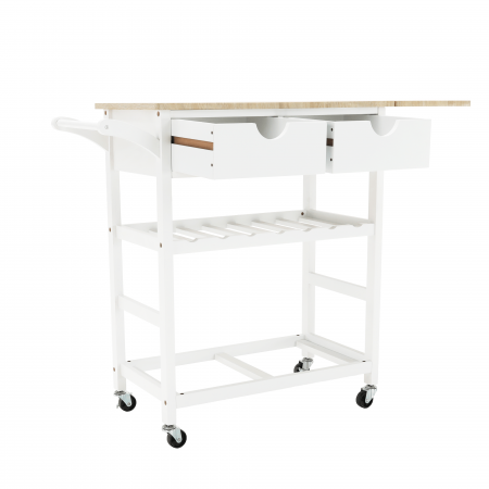 Cărucior de servire, alb / natural, PASSAT [12]