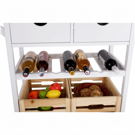 Cărucior de servire, alb / natural, PASSAT [17]