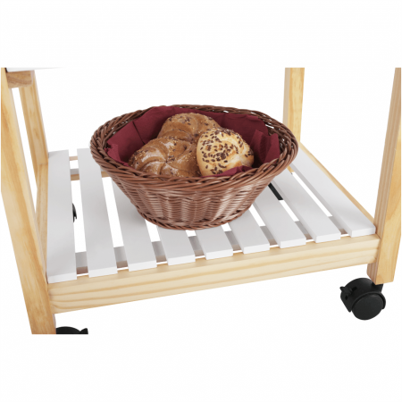 Carucior de servire, alb / natural, RAPID [14]