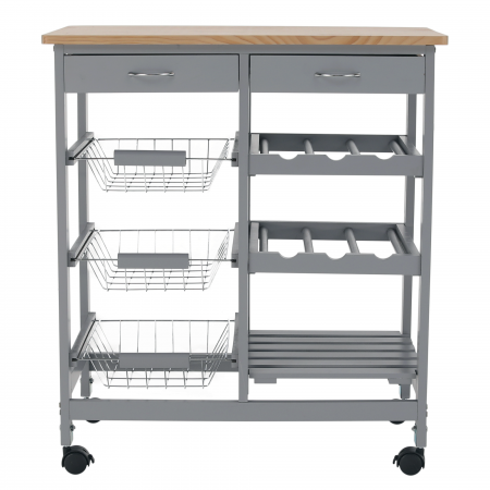 Cărucior de servire, gri/ natural, BARABE [5]