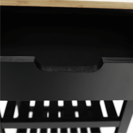 Cărucior de servire, natural/negru, ARETE [4]