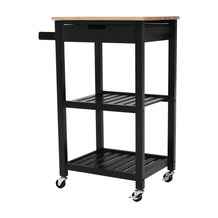 Cărucior de servire, natural/negru, ARETE [12]