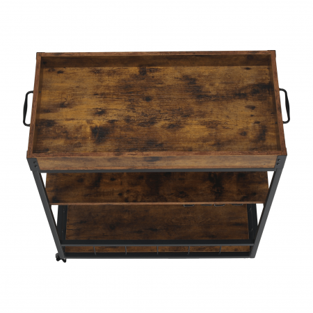 Cărucior de servire, stejar smoke / negru, SILVIUS [8]