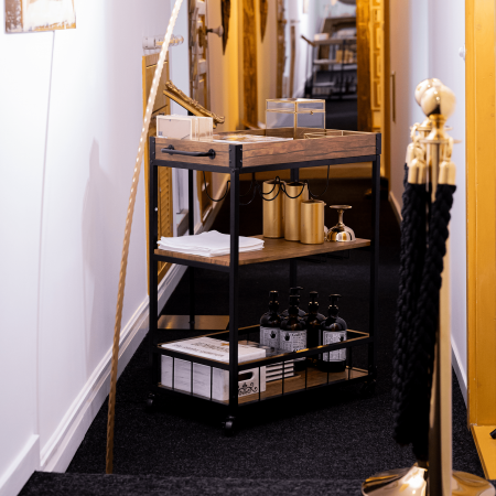 Cărucior de servire, stejar smoke / negru, SILVIUS [12]