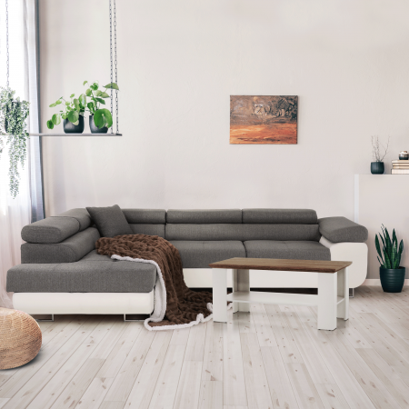 Colţar, alb/gri, model stânga, AMARETO NEW [17]