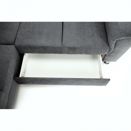 Colţar extensibil, material textil gri, model dreapta, SANTIAGO [4]