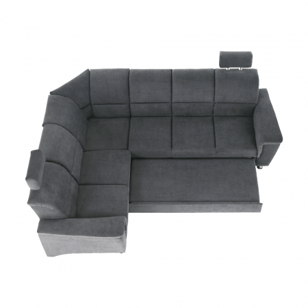 Colţar extensibil, material textil gri, model stânga, SANTIAGO [18]