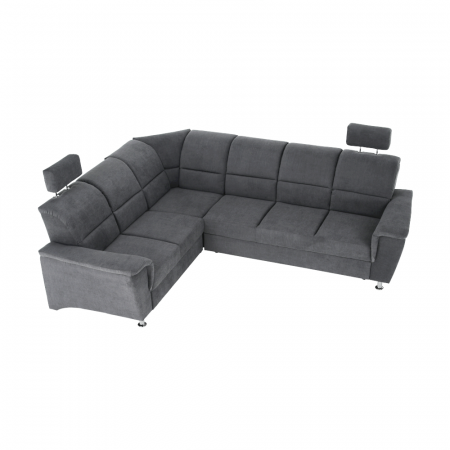Colţar extensibil, material textil gri, model stânga, SANTIAGO [16]