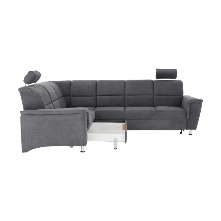 Colţar extensibil, material textil gri, model stânga, SANTIAGO [13]