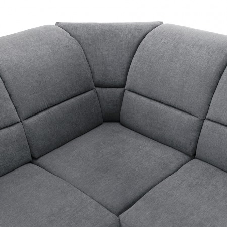 Colţar extensibil, material textil gri, model stânga, SANTIAGO [6]