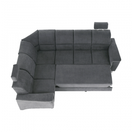 Colţar extensibil, material textil gri, model stânga, SANTIAGO [17]