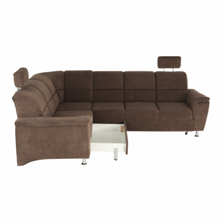 Colţar extensibil, textil maro, stânga, SANTIAGO [11]