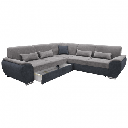 Colţar, gri închis/gri, model stânga, EMILY [2]