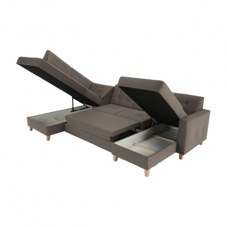 Colţar, gri maroniu Taupe, model dreapta, BRIDGET [5]