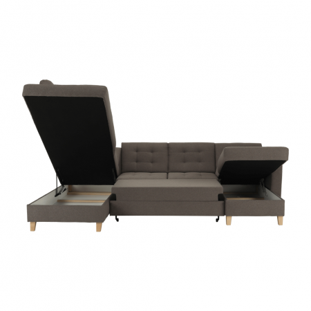 Colţar, gri maroniu Taupe, model dreapta, BRIDGET [20]