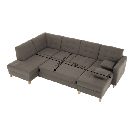 Colţar, gri maroniu Taupe, model dreapta, BRIDGET [24]