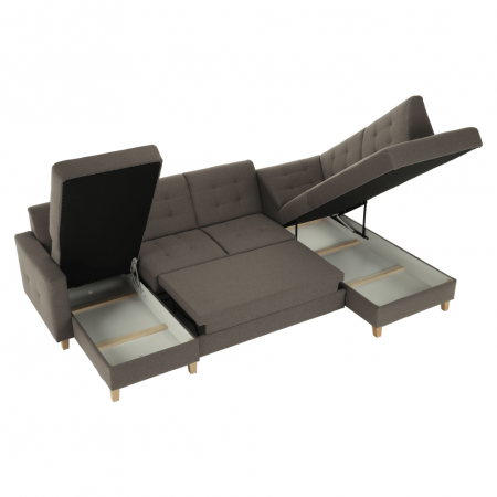 Colţar, gri maroniu Taupe, model stânga, BRIDGET [7]