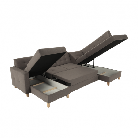 Colţar, gri maroniu Taupe, model stânga, BRIDGET [22]