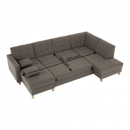 Colţar, gri maroniu Taupe, model stânga, BRIDGET [3]