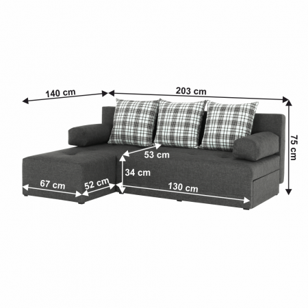 Colţar, gri/perne model, stânga, MEXX NEW [8]