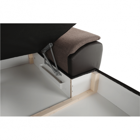 Colţar în formă de U, material textil maro/piele ecologică maro, dreapta, EMILY U [10]