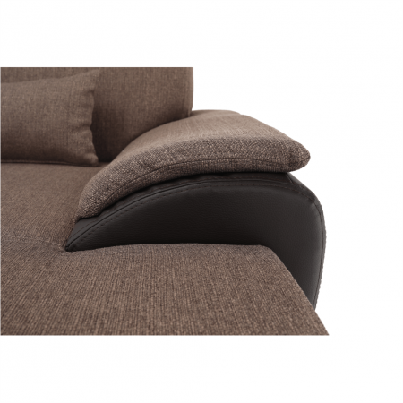 Colţar în formă de U, material textil maro/piele ecologică maro, dreapta, EMILY U [8]