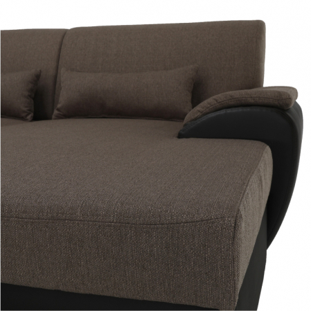 Colţar în formă de U, material textil maro/piele ecologică maro, dreapta, EMILY U [13]