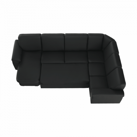 Colţar în formă de U, piele ecologică neagră, model stânga, BITER U [6]