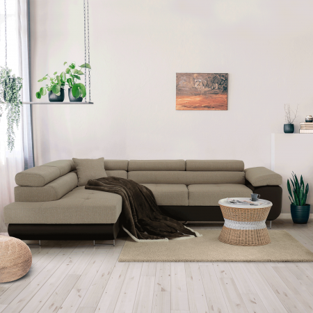 Colţar, maro/bej, model stânga, AMARETO NEW [33]