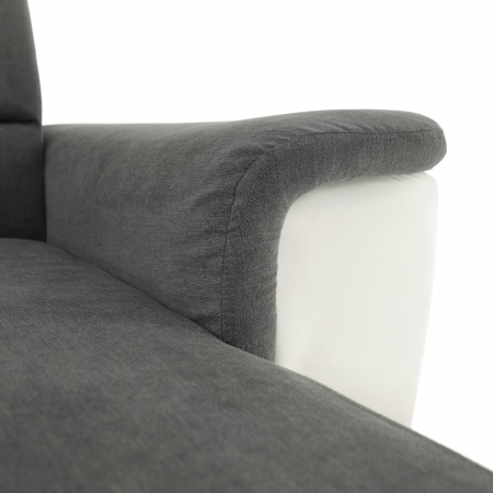 Colţar mic, piele ecologică alb/material textil gri, model dreapta, SANTIAGO COLŢAR MIC [6]