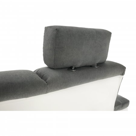 Coltare/canapele in L - Colţar mic, piele ecologică alb/material textil gri, model dreapta, SANTIAGO COLŢAR MIC
