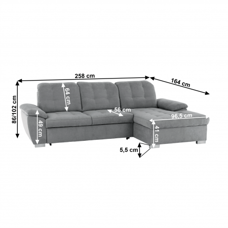 Colţar, muştar ţesătură gri, dreapta, EVANGELIN [13]