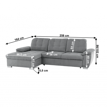 Colţar, muştar ţesătură, gri, stânga, EVANGELIN [13]