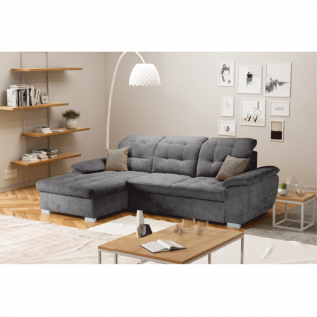 Colţar, muştar ţesătură, gri, stânga, EVANGELIN [1]