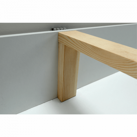 Colţar, piele ecologică/ alb/material  gri melir, TONIKS [17]