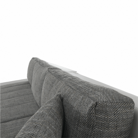 Colţar, piele ecologică/ alb/material  gri melir, TONIKS [6]