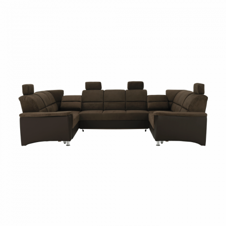 Colţar, piele ecologică maro/material textil maro, SANTIAGO U MARE [17]