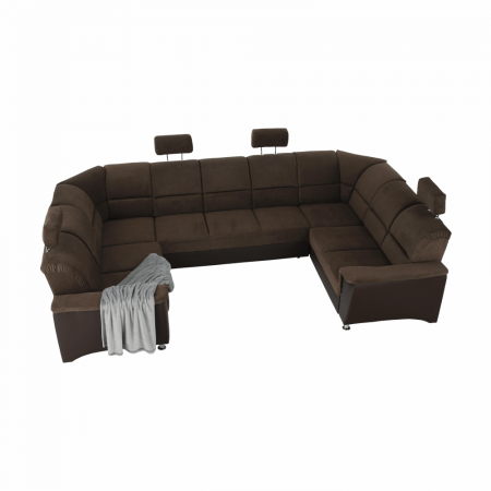 Colţar, piele ecologică maro/material textil maro, SANTIAGO U MARE [22]