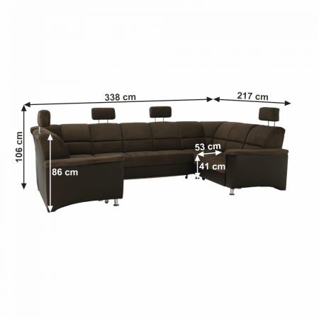 Colţar, piele ecologică maro/material textil maro, SANTIAGO U MARE [25]