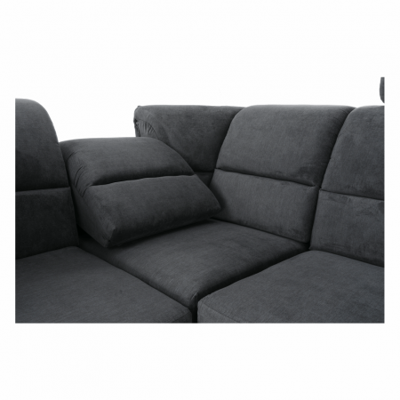 Colţar, piele ecologică negru/material, model dreapta, SANTIAGO U [21]