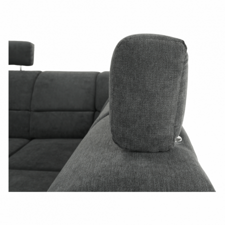 Colţar, piele ecologică negru/material, model dreapta, SANTIAGO U [8]