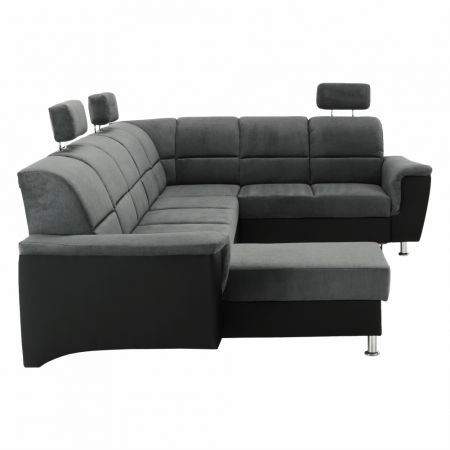 Colţar, piele ecologică negru/material, model dreapta, SANTIAGO U [16]