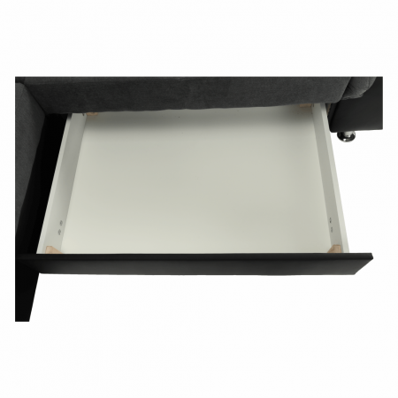 Colţar, piele ecologică negru/material, model dreapta, SANTIAGO U [25]