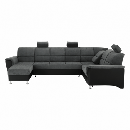 Colţar, piele ecologică negru/material, model dreapta, SANTIAGO U [15]