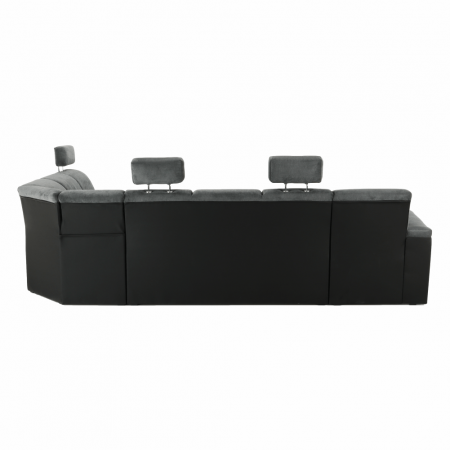 Colţar, piele ecologică negru/material, model dreapta, SANTIAGO U [18]