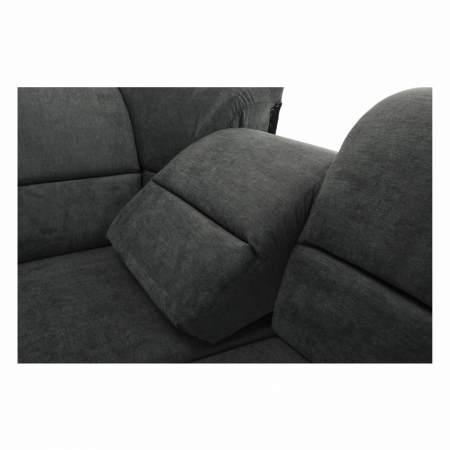 Colţar, piele ecologică negru/material, model dreapta, SANTIAGO U [22]
