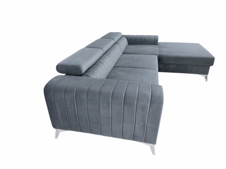Coltar ultramodern , extensibil , cu lada ,gri sau peste 100 de culori la comanda, cu lada in partea dreapta sau stanga [4]